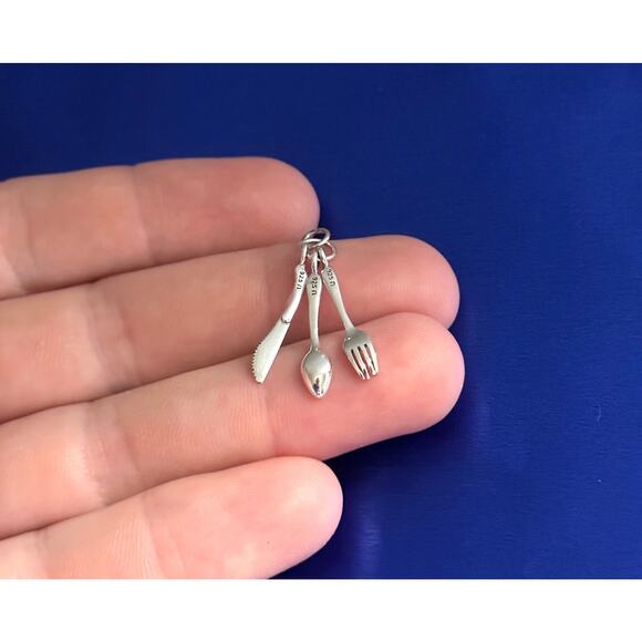 Sterling Silver Cutlery Charm - Picture 2 of 4